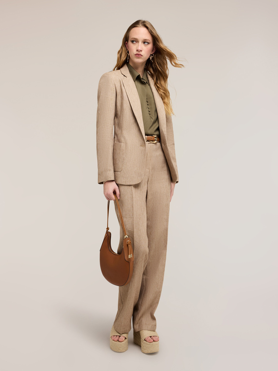 Palazzo-Hose aus Leinenmischung