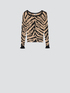 Zebra pattern jacquard sweater image number 3