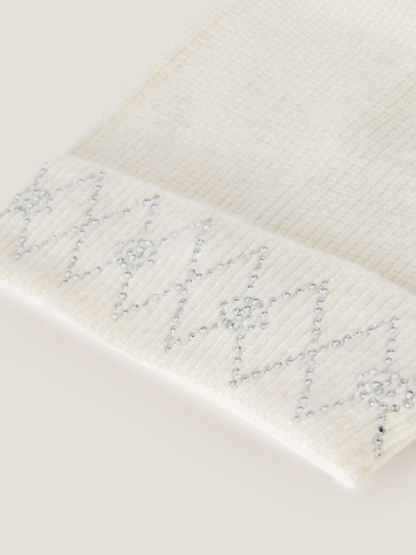 Beanie with micro rhinestones, Double Love pattern image number 2