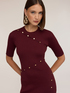 Ribbed knit sheath dress with button detailing image number 3