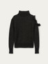 Angora blend turtleneck sweater with cut out feature image number 3
