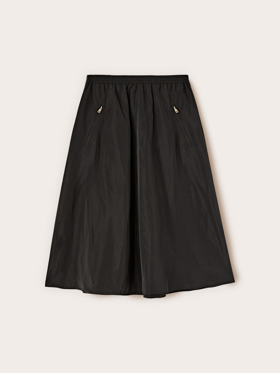 Flared taffeta skirt
