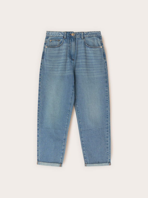 Boyfriend-Jeans mit Aufschlag