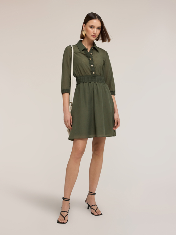 Hemdblusenkleid aus Creponne-Lyocell-Mix