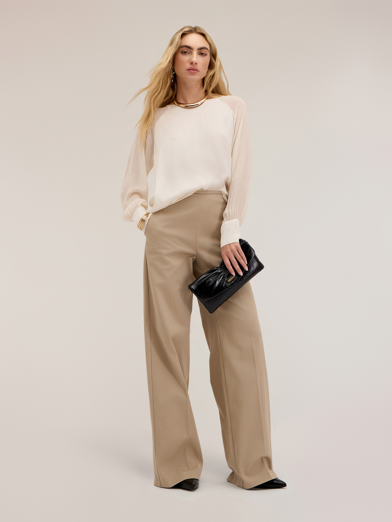 Blouse avec manches raglan semi-transparentes image number 2