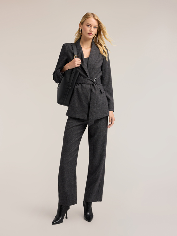 Pantalon barrel en tweed