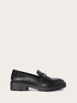Black coated fabric loafers image number 1