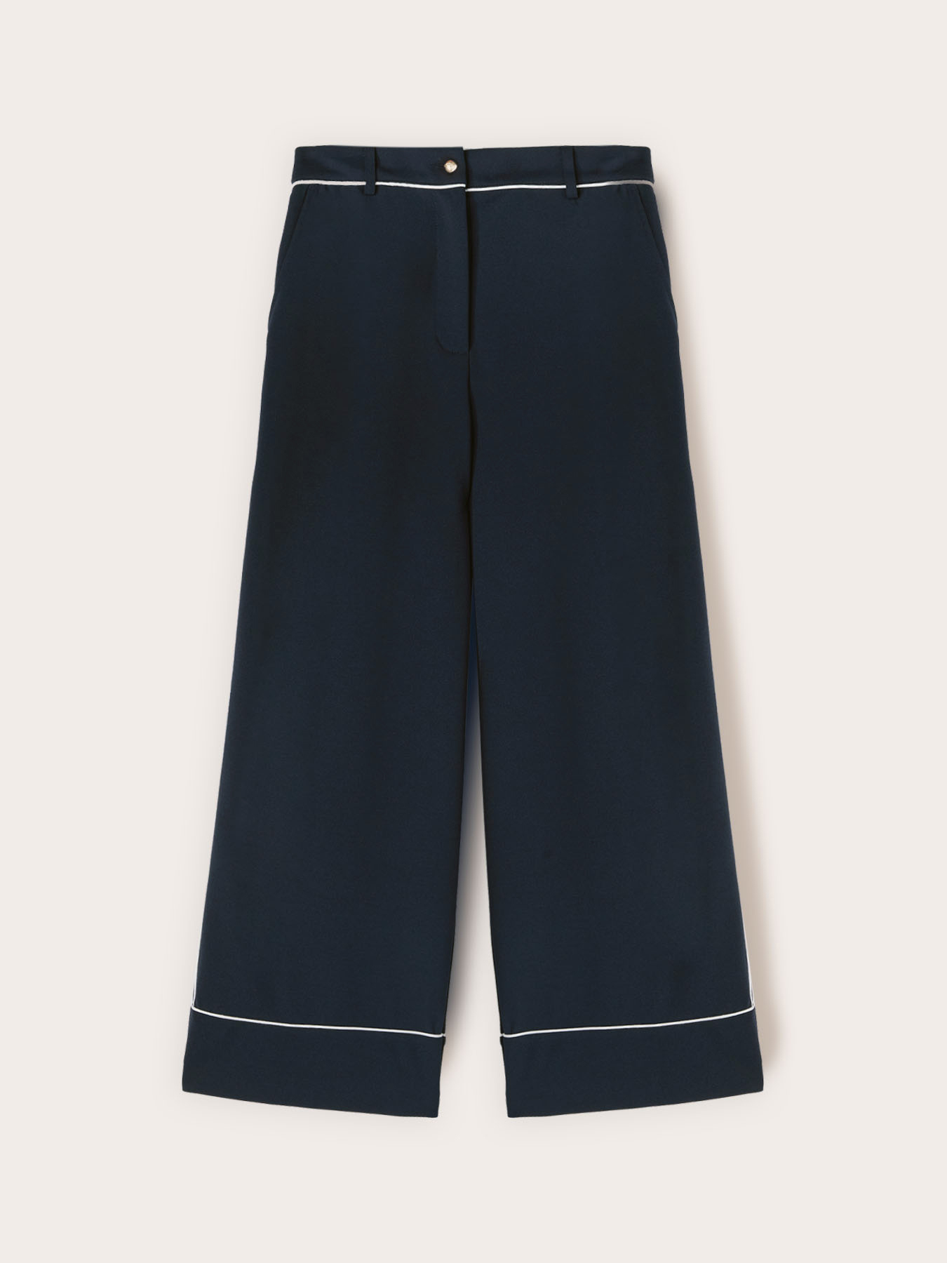 Pantalon cropped avec d&eacute;tails contrastants image number 4