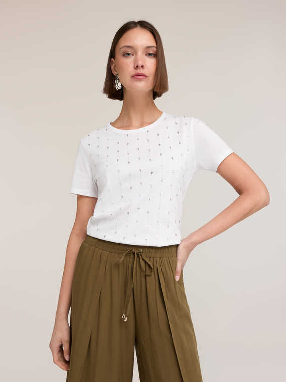 T-shirt avec broderie de paillettes