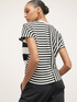 Asymmetric striped T-shirt image number 2