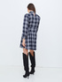 Short dress with chequered pattern neck sash image number 1