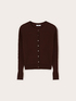 Horizontal ribbed knit cardigan image number 3
