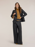 High-waisted palazzo pants with check pattern image number 0