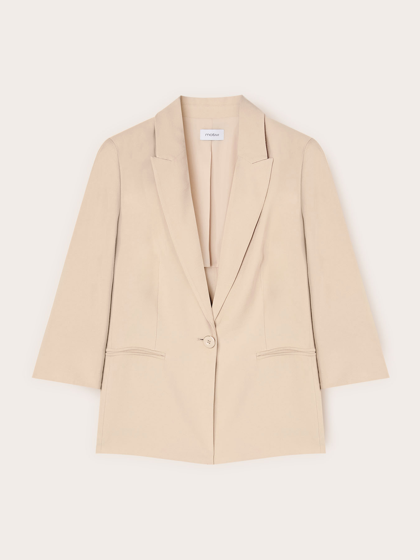 Single-breasted tencel blazer with lace image number 4