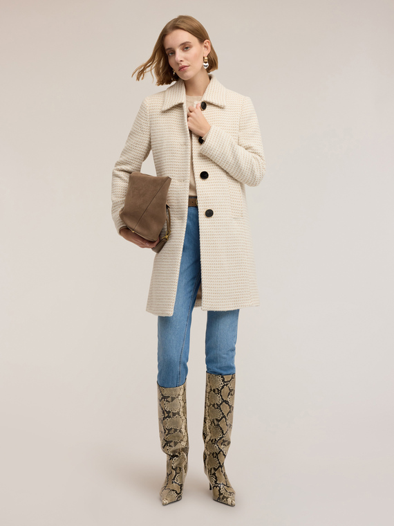 Cappotto lungo jacquard
