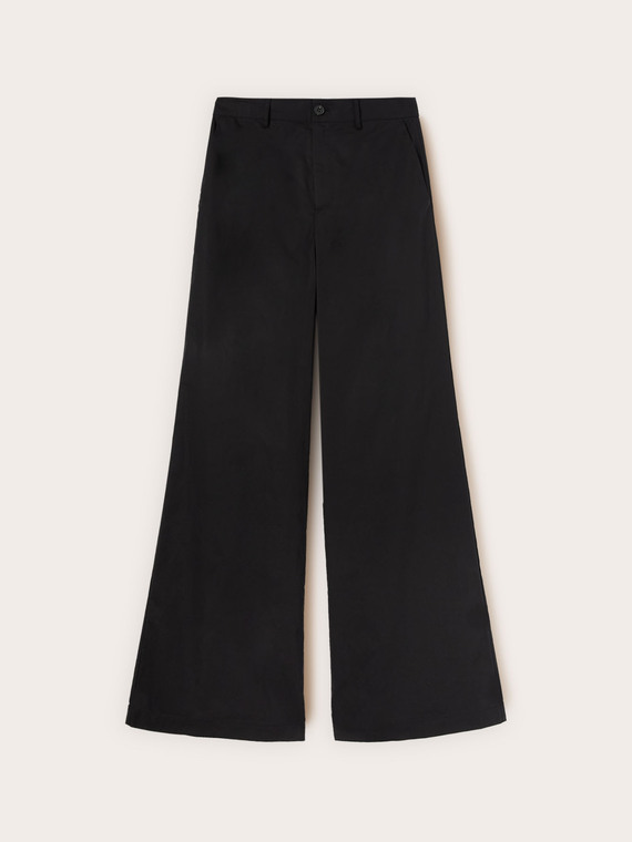 Pantalones palazzo de popelina de algod&oacute;n