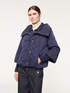 Trapeze cut down jacket with knitted inserts image number 2