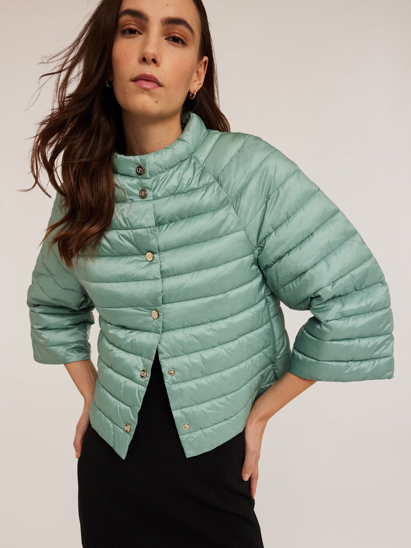 Cappa imbottita in nylon lucido image number 0