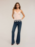 Flare jeans with button pattern image number 2