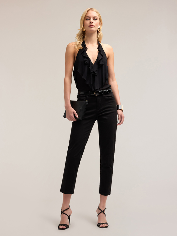 Top aus Georgette mit R&uuml;schen