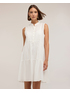 Robe chemise en voile avec col mao image number 0