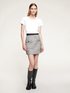 Short lurex blend tweed skirt image number 0