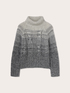 Rollkragenpullover aus Wollmischung mit Flechtmuster in D&eacute;grad&eacute;-Optik image number 4