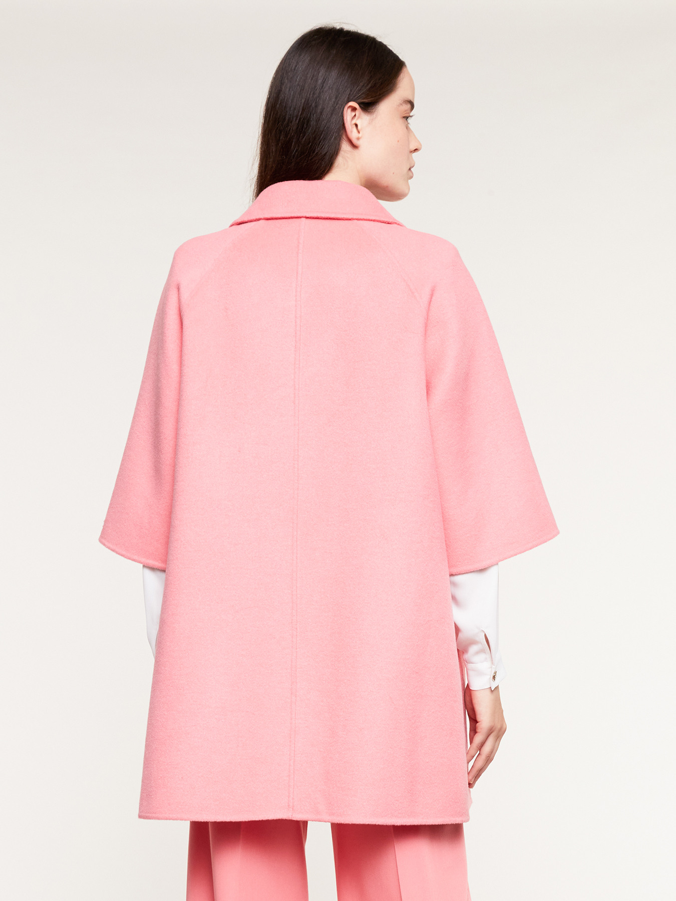 Cappotto over in panno tinta unita image number 1