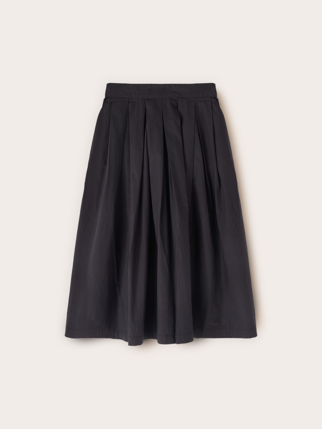 Midi skirt in poplin with pleats image number 4