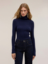 Maglia a dolcevita fine a coste lurex image number 0