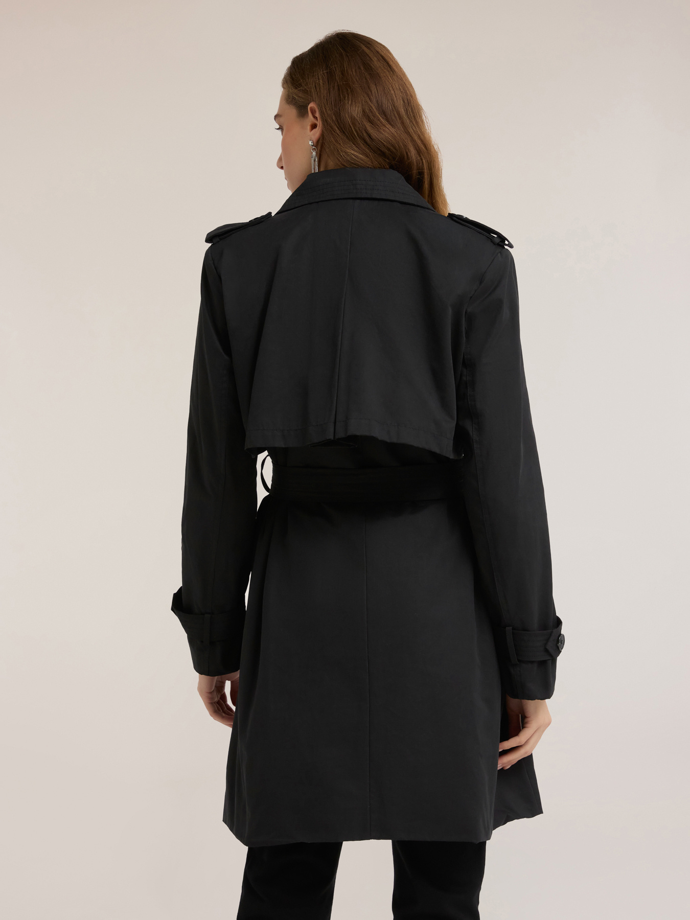 Double-breasted technical fabric trench-coat image number 1