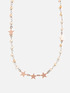 Kurze Halskette mit kleinen Perlen und Sternen image number 0