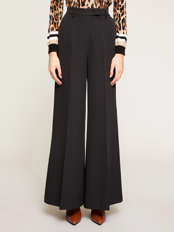 Motivi Pantaloni palazzo tinta unita Donna, Nero, Taglia 42