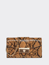 Snakeskin-print clutch bag with shoulder strap image number 0