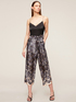 Abstract patterned satin cropped jumpsuit image number 0
