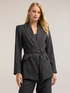 Tweed blazer with belt image number 0