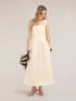 Kleid mit quadratischem Ausschnitt aus Leinenmischung image number 0