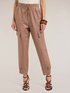 Pantalon jogger cargo en lin m&eacute;lang&eacute; image number 2