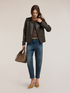 Double-breasted trench coat in coated fabric image number 2