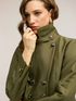 Double-breasted short trench coat in cotton blend image number 3