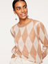 Diamond pattern wool blend sweater image number 2