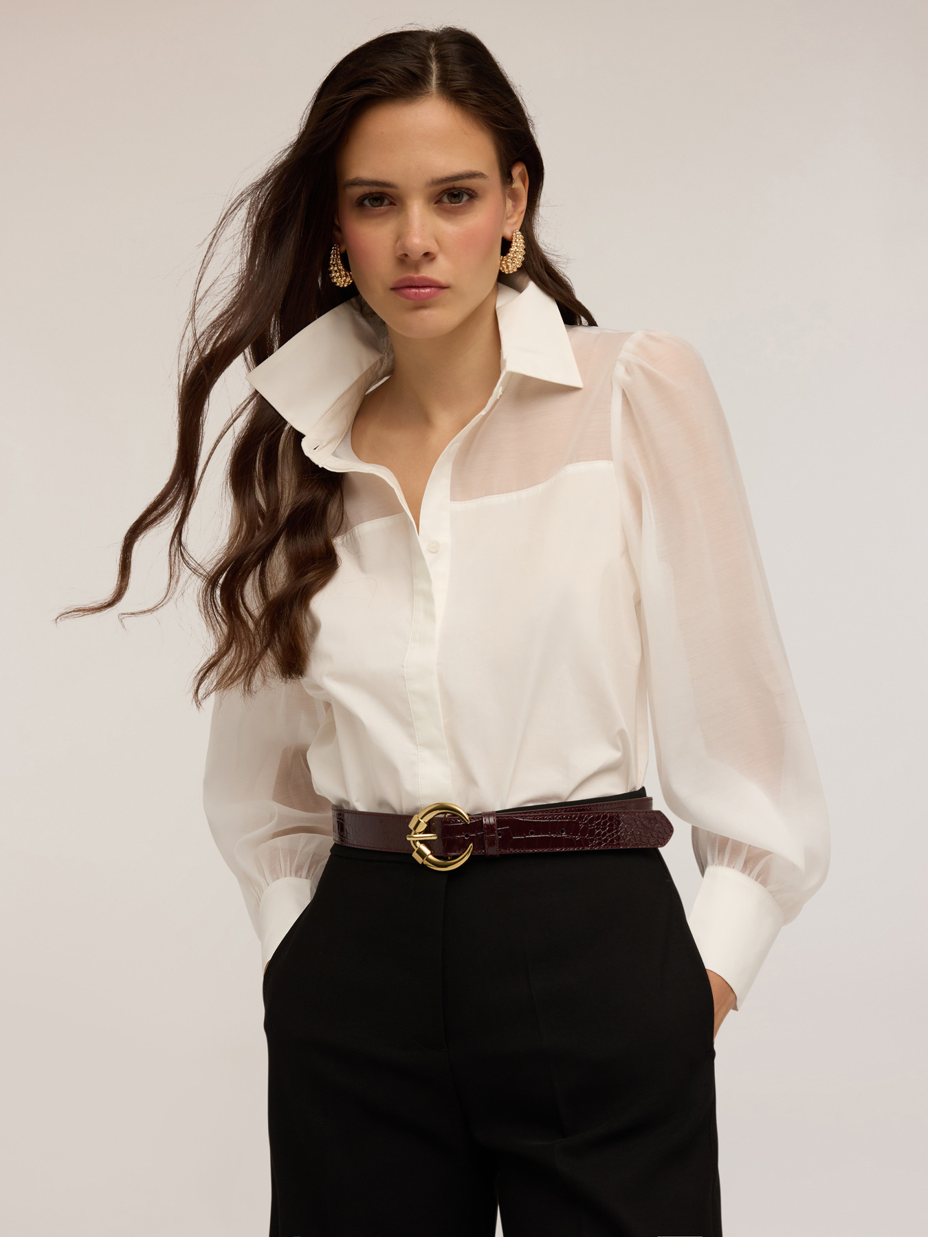 Hemd mit Organza-Einsätzen image number 3