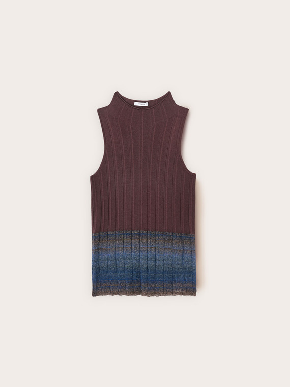 Pull col roul&eacute; avec ourlet lurex