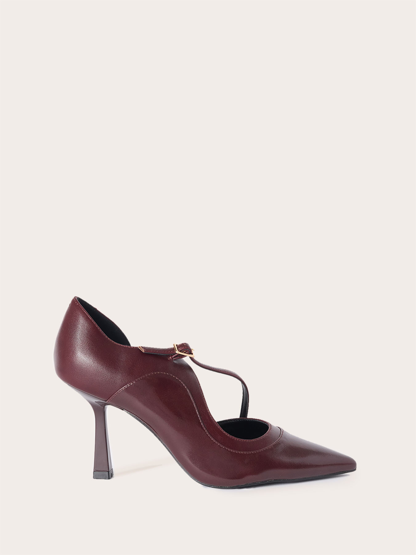 Pointed-toe pumps with asymmetric strap image number 1