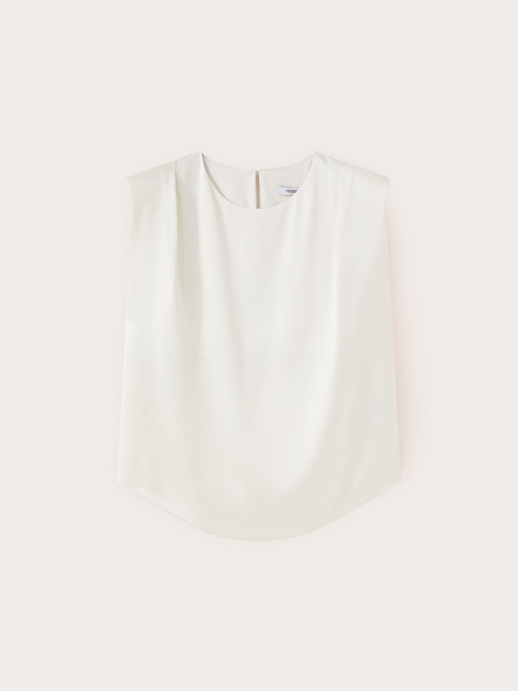 Bluse aus Satin mit Tr&auml;gern