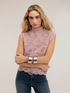 Turtleneck sweater with lace-effect knit image number 0