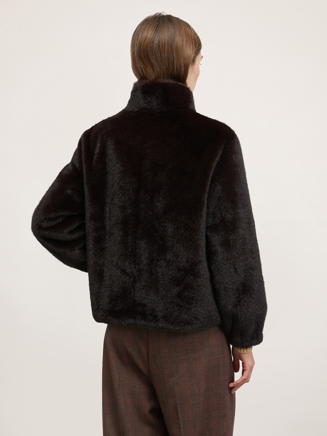 Short plush jacket image number 1