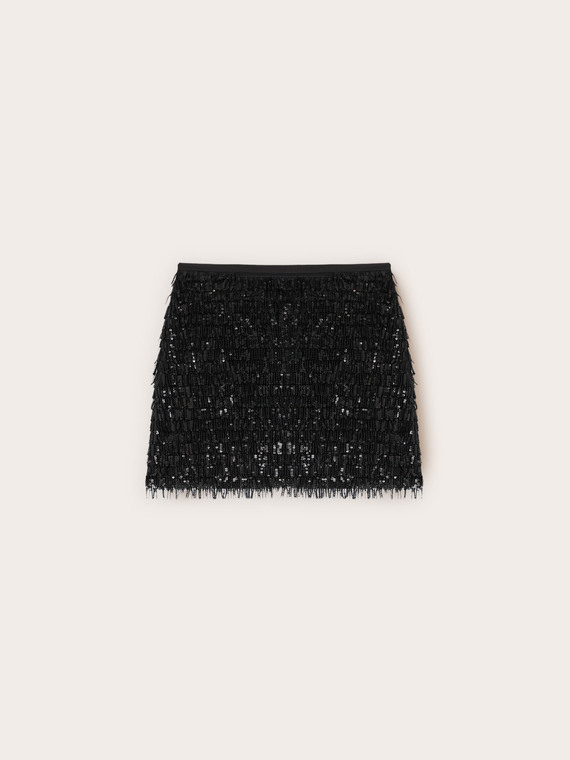 Tulle mini skirt with sequins