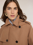 Double-breasted short cotton blend trench coat image number 3