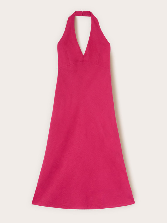 A-line long dress in linen blend